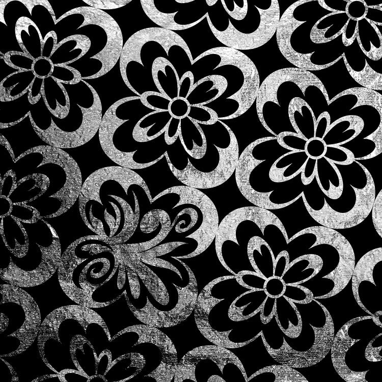 Flourished Floral in Black & Silver