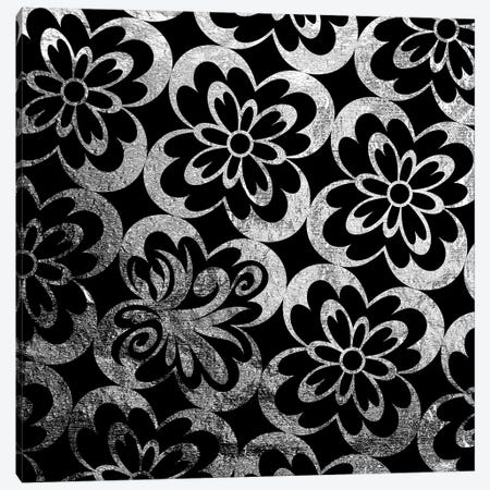 Flourished Floral in Black & Silver Canvas Print #HPP8} by 5by5collective Art Print