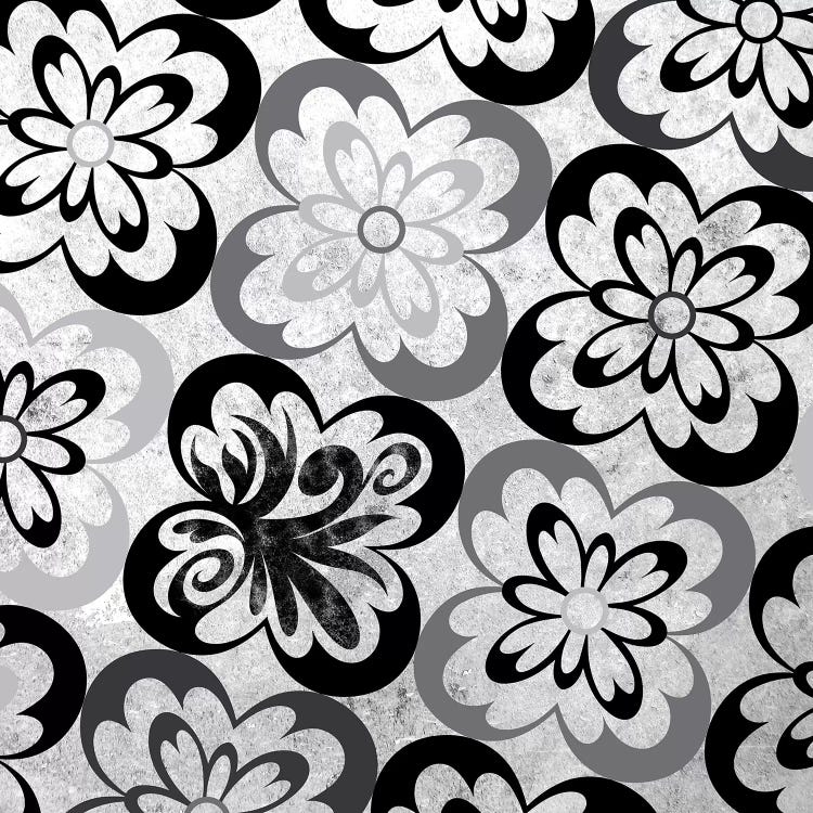 Flourished Floral in Black & White by 5by5collective wall art