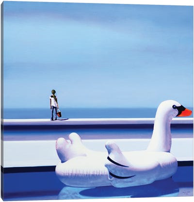 A Beautiful Day Canvas Art Print - Swimming Pool Art