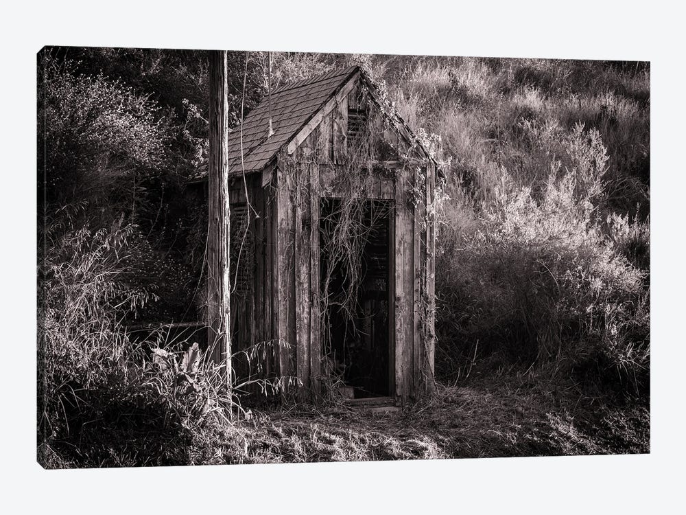 Antique Shed In Black And White by Heather Roberson 1-piece Art Print