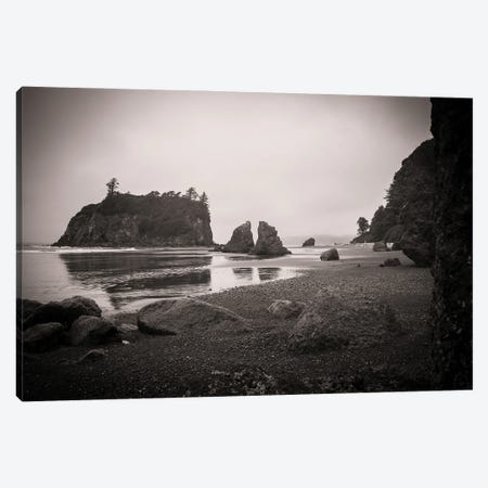 Ruby Beach In Black And White Canvas Print #HRB7} by Heather Roberson Canvas Print