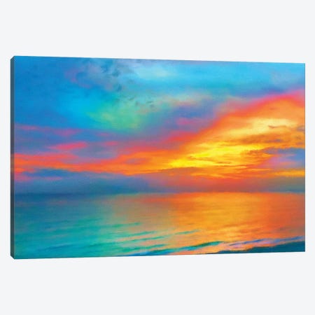 Rainbow Sunset Canvas Print #HRH11} by HRH EMERALD Canvas Print