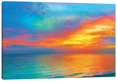 Rainbow Sunset Canvas Art Print - HRH EMERALD