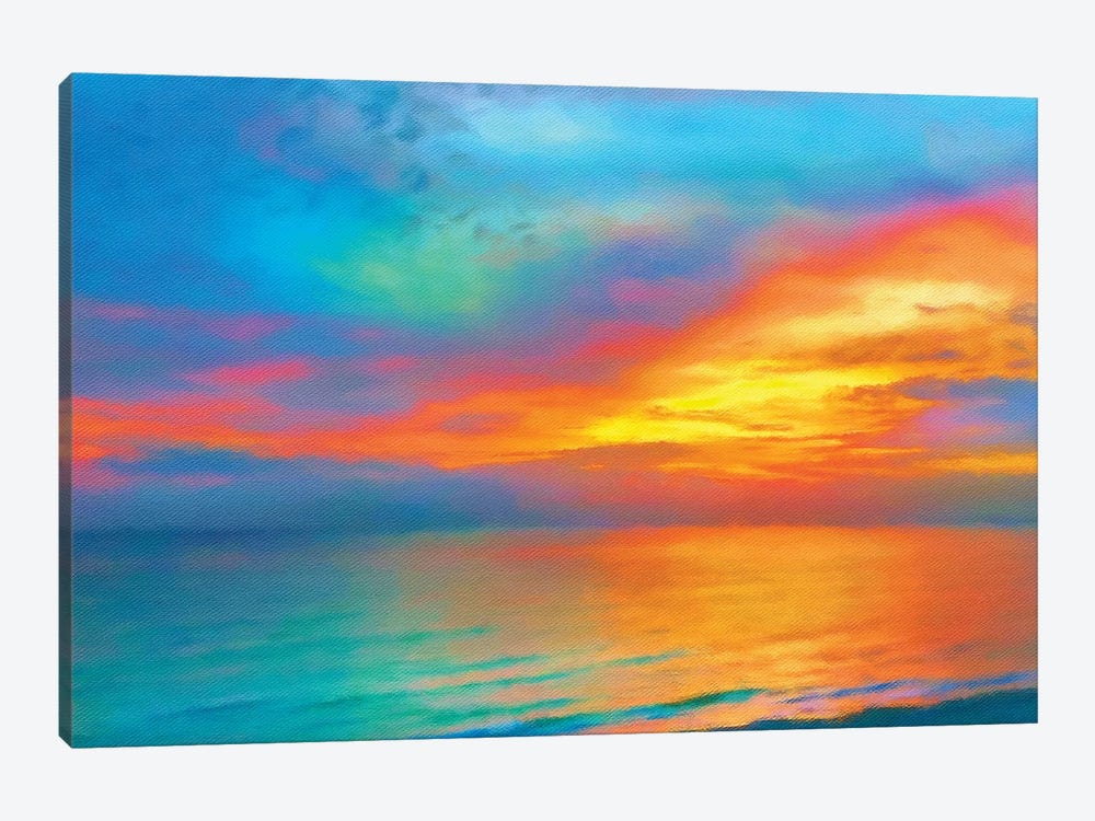 Rainbow Sunset by HRH EMERALD 1-piece Canvas Print