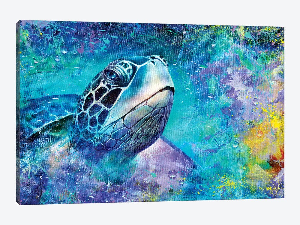 Sea Turtle by HRH EMERALD 1-piece Canvas Art