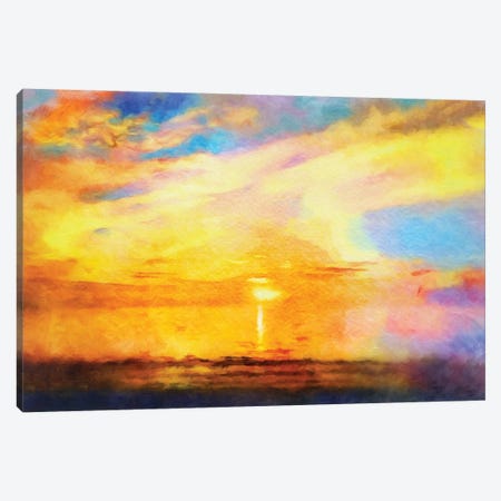 Sunset Melody Canvas Print #HRH16} by HRH EMERALD Canvas Wall Art