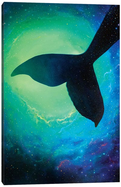 Star Whale Canvas Art Print - HRH EMERALD
