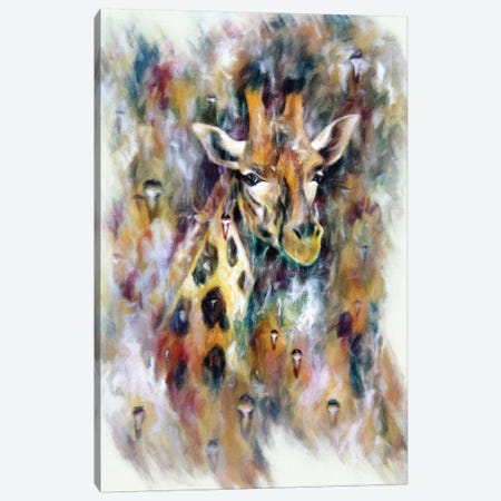 Giraffe Canvas Print #HRH2} by HRH EMERALD Canvas Artwork