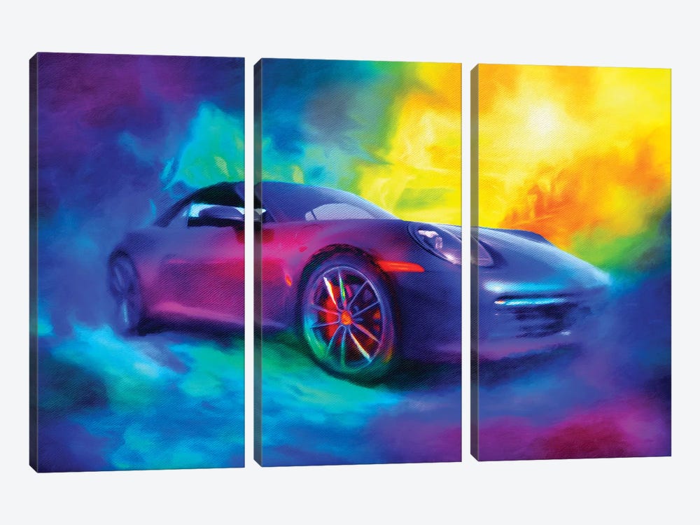 Porsche 911 by HRH EMERALD 3-piece Canvas Art