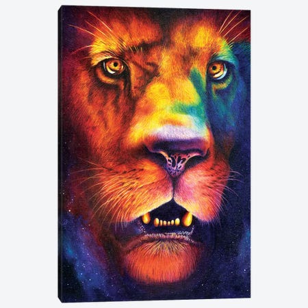 Lion Canvas Print #HRH3} by HRH EMERALD Canvas Art