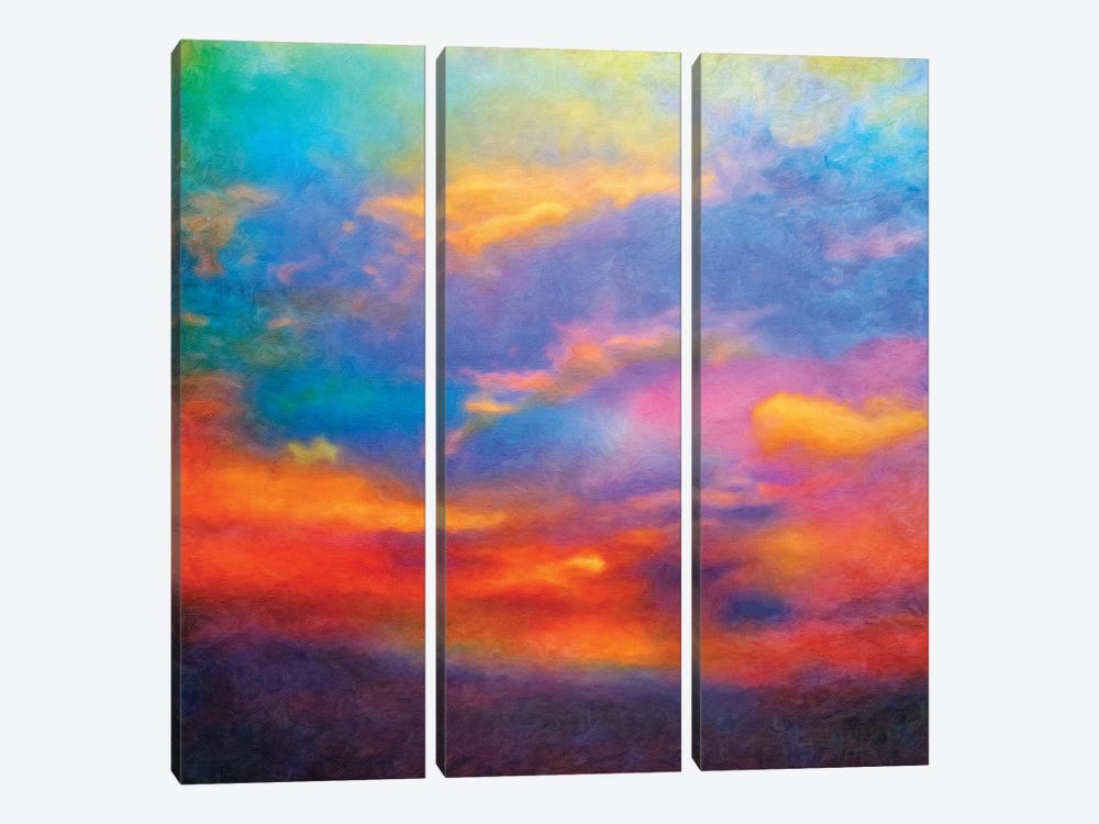 Purple Sky by HRH EMERALD 3-piece Canvas Print