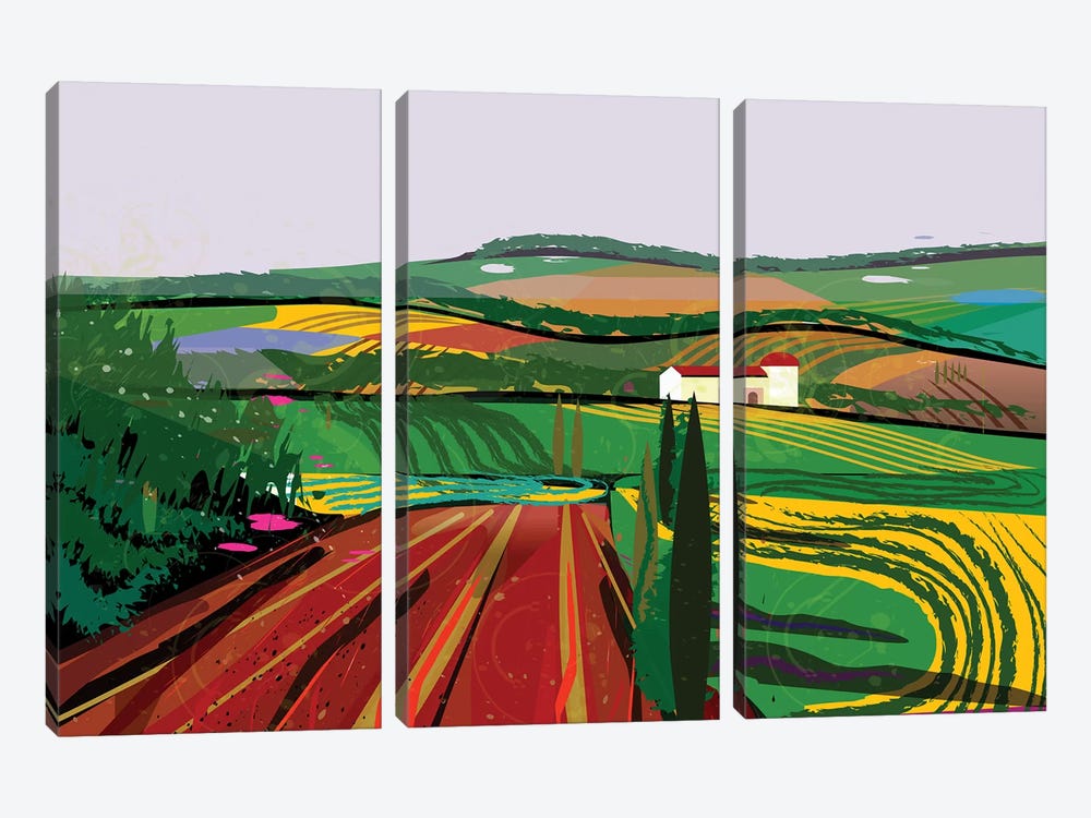 Farm No. 8 by Charles Harker 3-piece Art Print