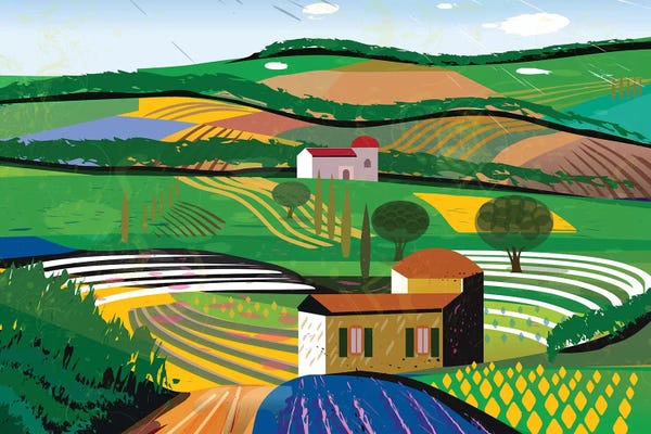 Hillsides: Green Fields by Charles Harker