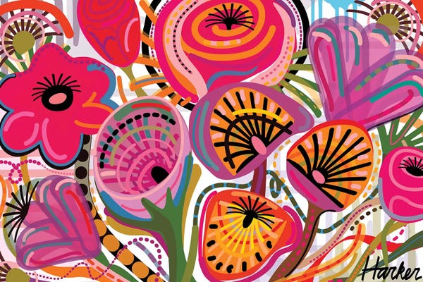 Bohemian Décor: Red Flowers  by Charles Harker