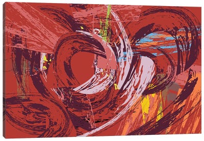 Red Bang I Canvas Art Print - Red Abstract Art
