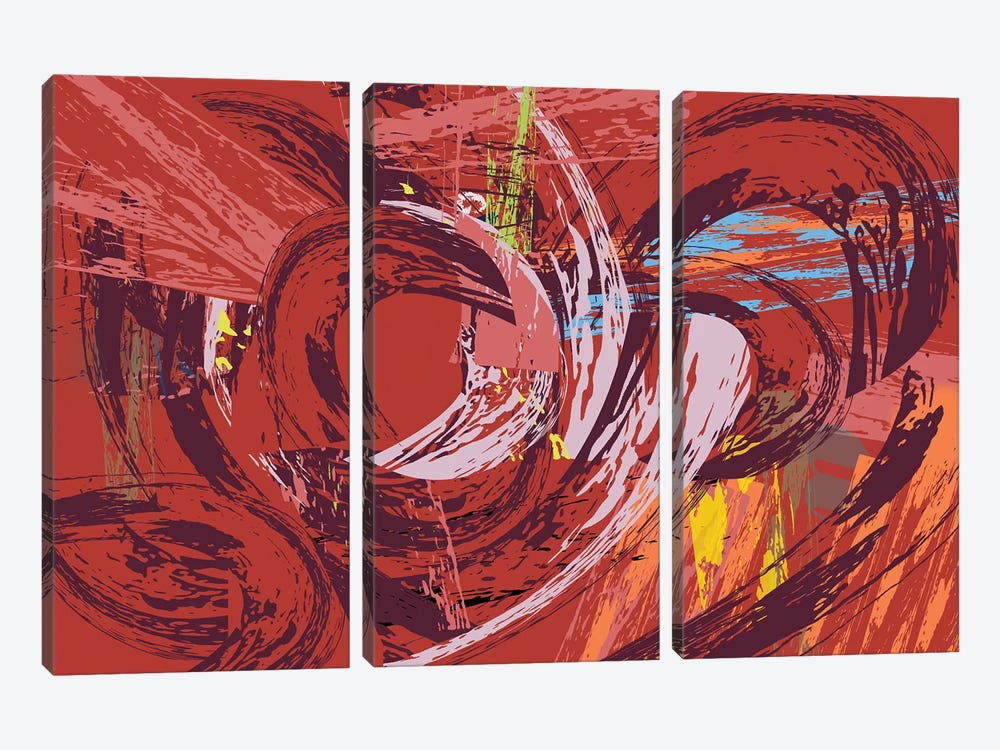 Red Bang I 3-piece Canvas Art
