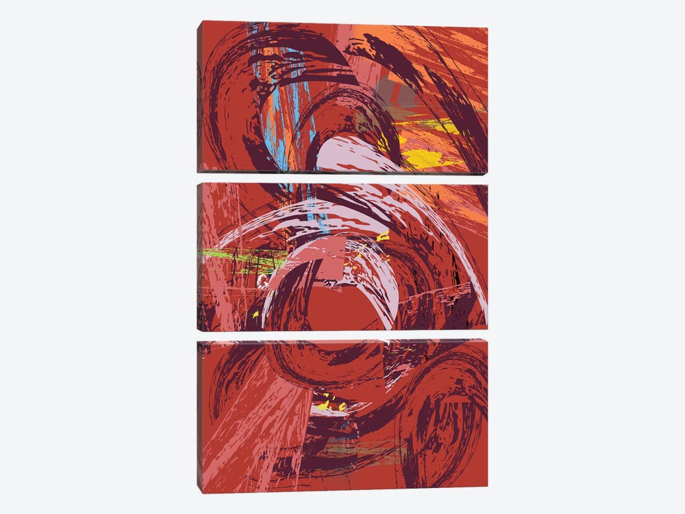 Red Bang II by Charles Harker 3-piece Canvas Print