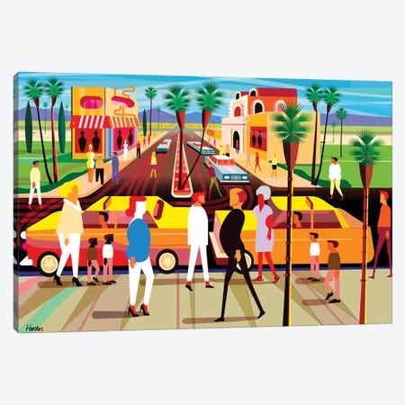 El Paseo Palm Springs Canvas Print #HRK147} by Charles Harker Canvas Print