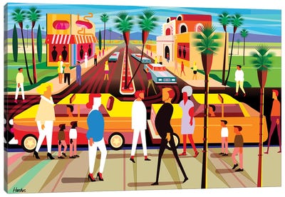 El Paseo Palm Springs Canvas Art Print - By Land