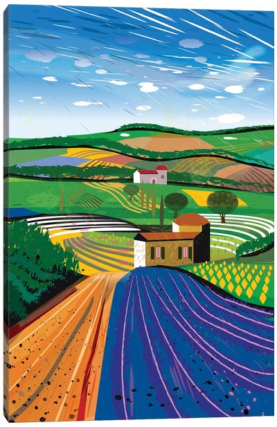 Lavender Farm Canvas Art Print - Countryside Art