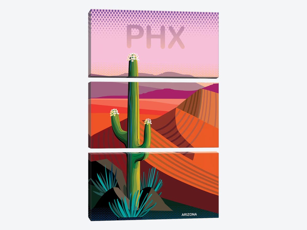 Phoenix Travel Poster II by Charles Harker 3-piece Canvas Print