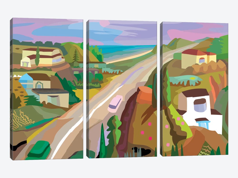 Highway 1 by Charles Harker 3-piece Canvas Artwork