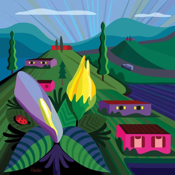 Hillsides: Lake Chapala by Charles Harker