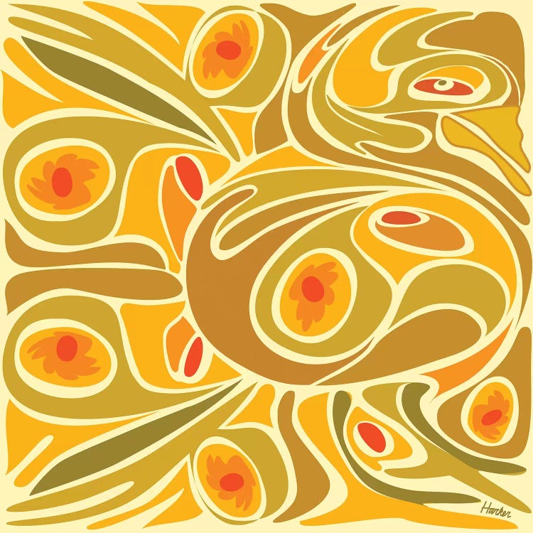 Yellow Rooster by Charles Harker wall art