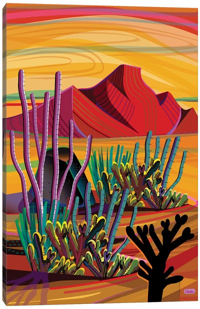 Cactus Oasis Canvas Art Print - Desert Art