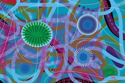 Blue Fire by Charles Harker multi panel art