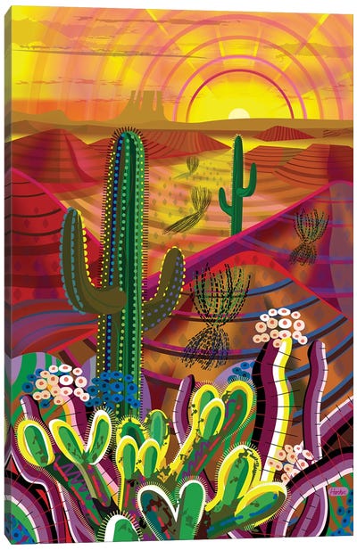 Peyote Dawn Canvas Art Print - Cactus Art