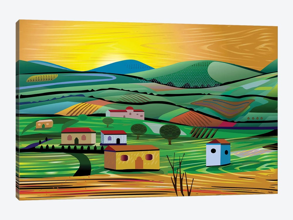 Sunset Fields by Charles Harker 1-piece Art Print