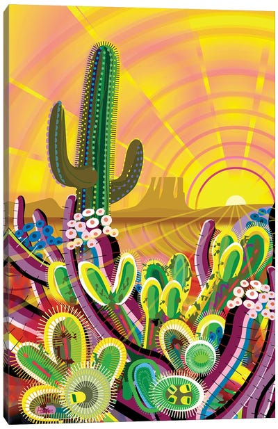 Zacaton Canvas Art Print - Cactus Art