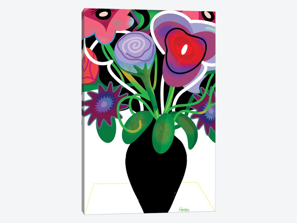 Vase With Flowers by Charles Harker 1-piece Canvas Artwork