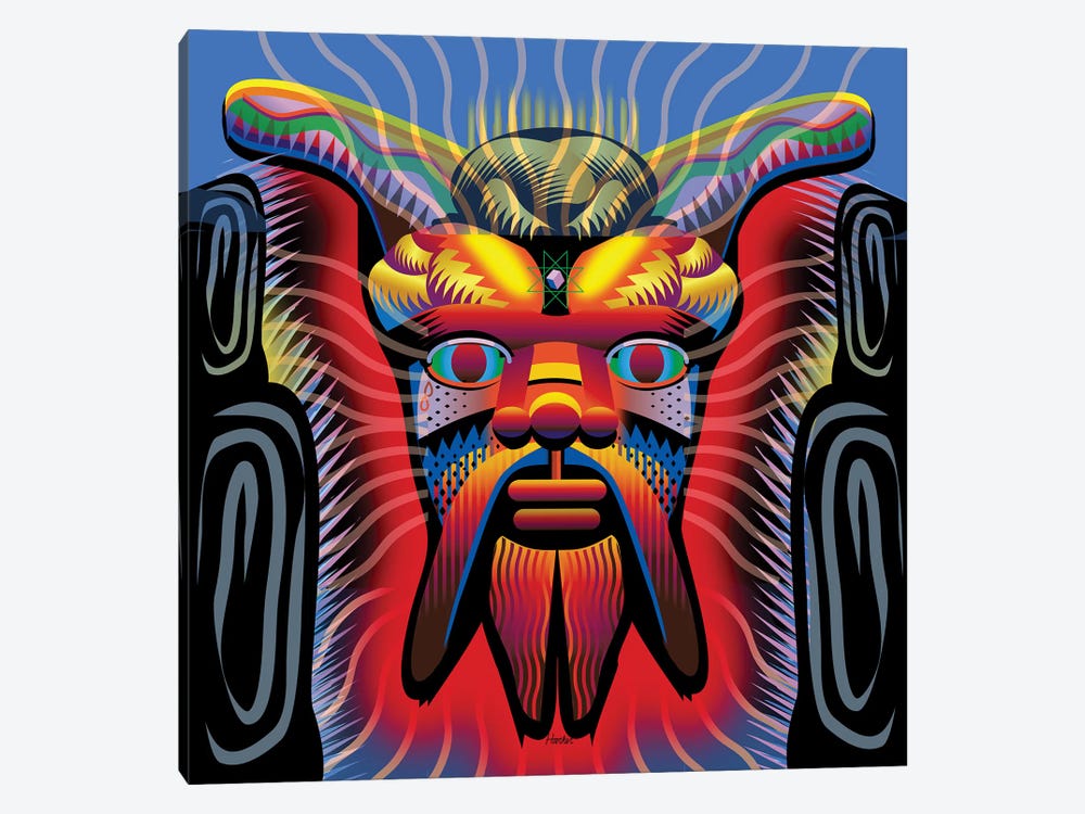 Satyr Mask by Charles Harker 1-piece Canvas Art