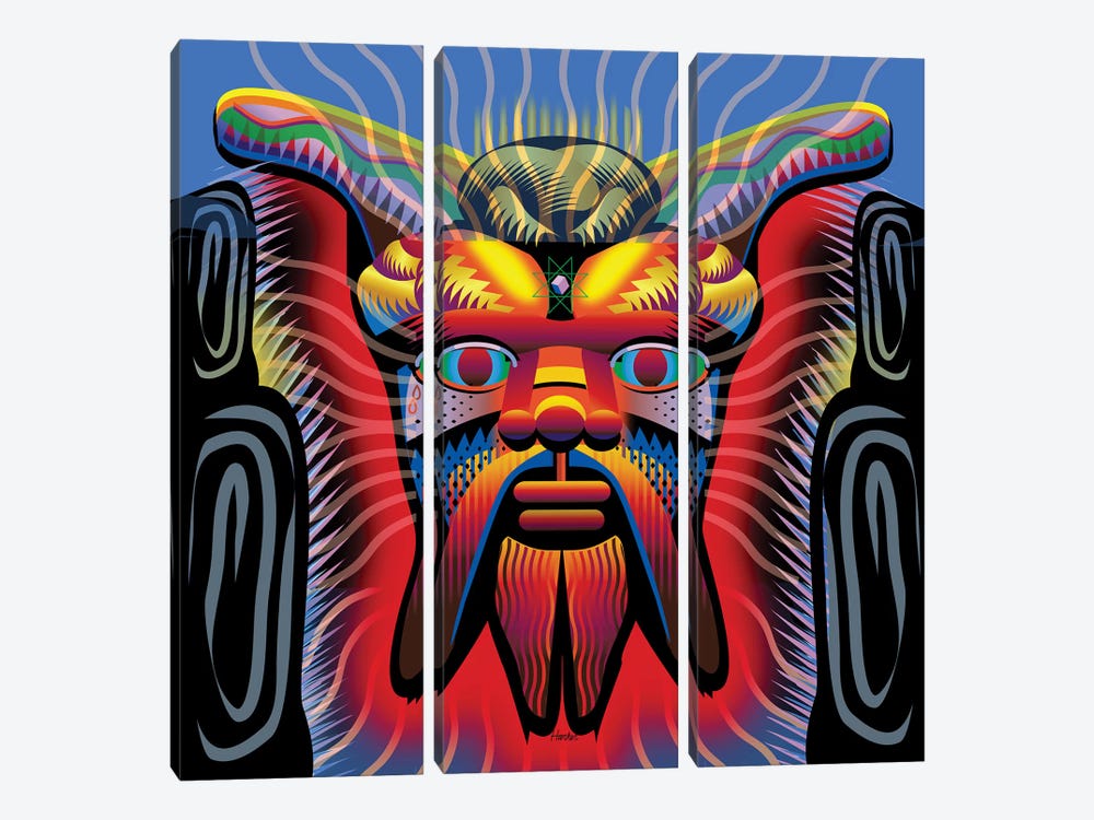 Satyr Mask by Charles Harker 3-piece Canvas Wall Art