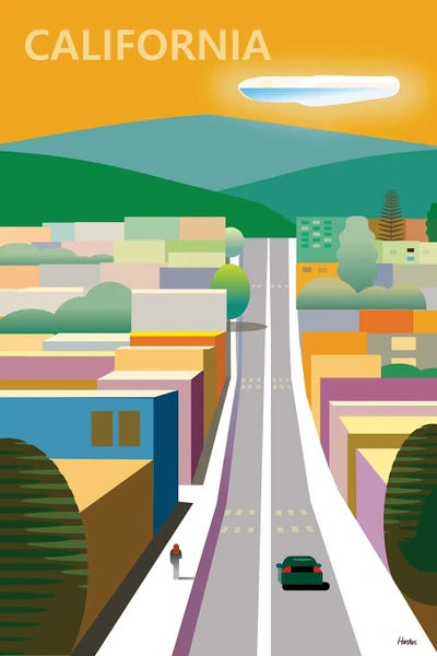 California Poster by Charles Harker multi panel art