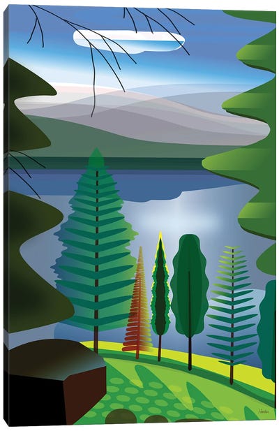 A Place At The Lake Canvas Art Print - Charles Harker