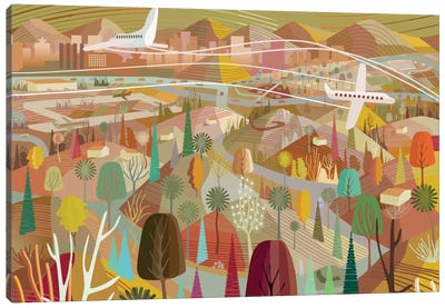 Los Angeles To Riverside Canvas Art Print - Charles Harker