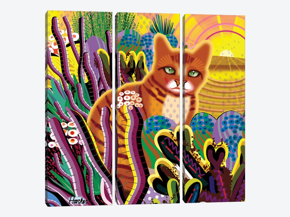 Coco Vega As A Cat by Charles Harker 3-piece Canvas Print