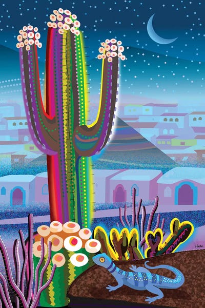 Cacti: Blue Night Desert by Charles Harker