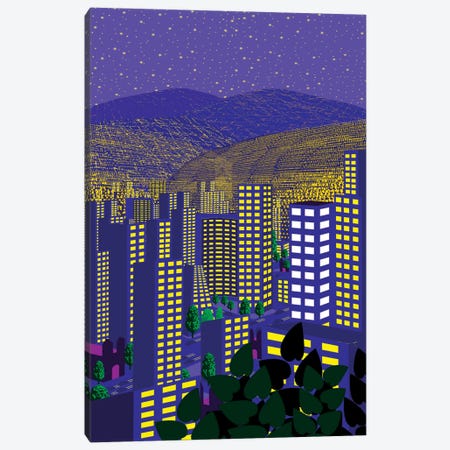 Mexico City At Night Canvas Print #HRK26} by Charles Harker Canvas Artwork