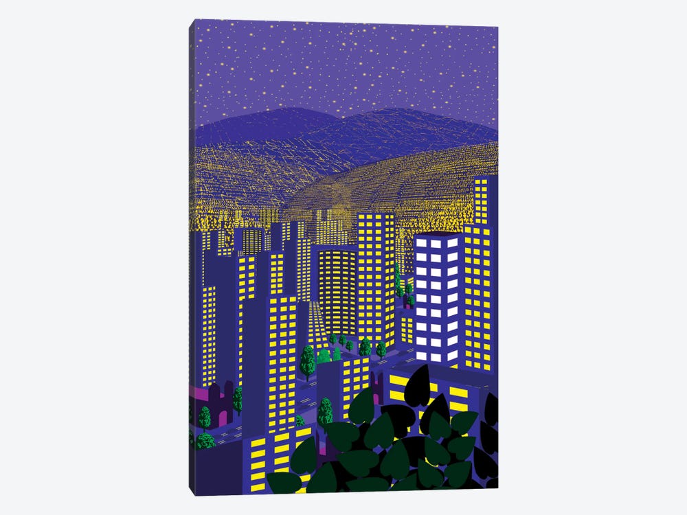 Mexico City At Night by Charles Harker 1-piece Canvas Print