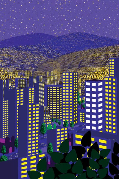 Blue: Mexico City At Night by Charles Harker