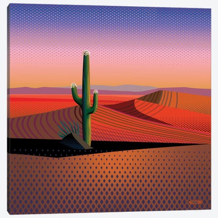 Saguaro Spiritual Canvas Print #HRK302} by Charles Harker Canvas Artwork