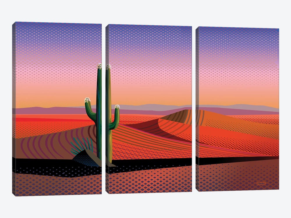 Saguaro Spiritual II by Charles Harker 3-piece Canvas Artwork