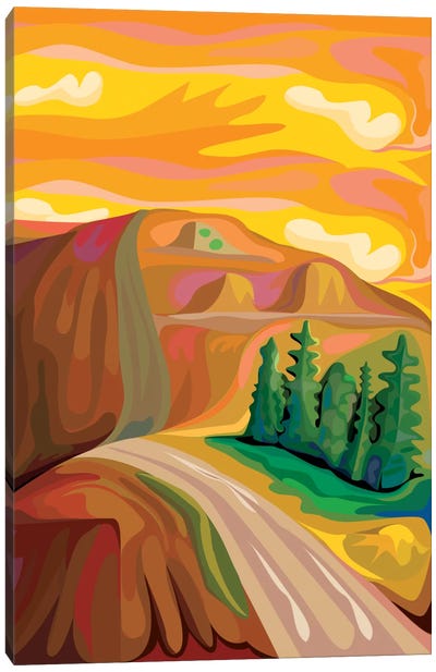 Mountain Road Canvas Art Print - Charles Harker