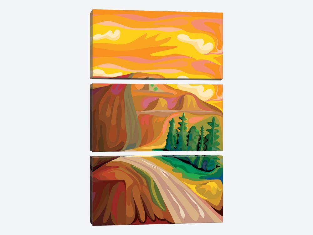 Mountain Road by Charles Harker 3-piece Canvas Wall Art