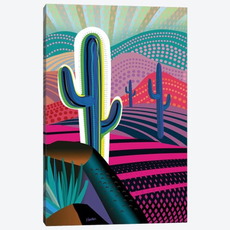 Saguaro Bright Canvas Print #HRK317} by Charles Harker Canvas Art